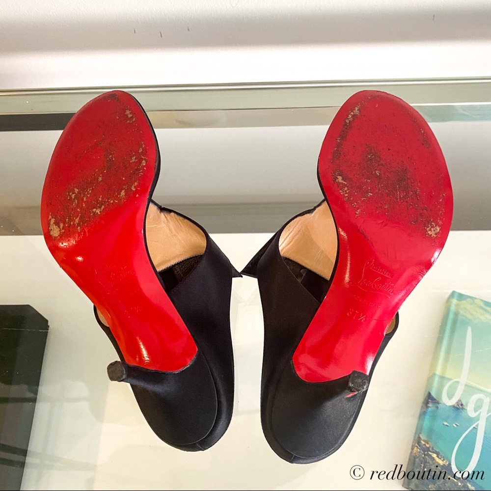 ♥️Sold LOUBOUTIN EN VOL CREPE SATIN SANDALS - Picture 7 of 8